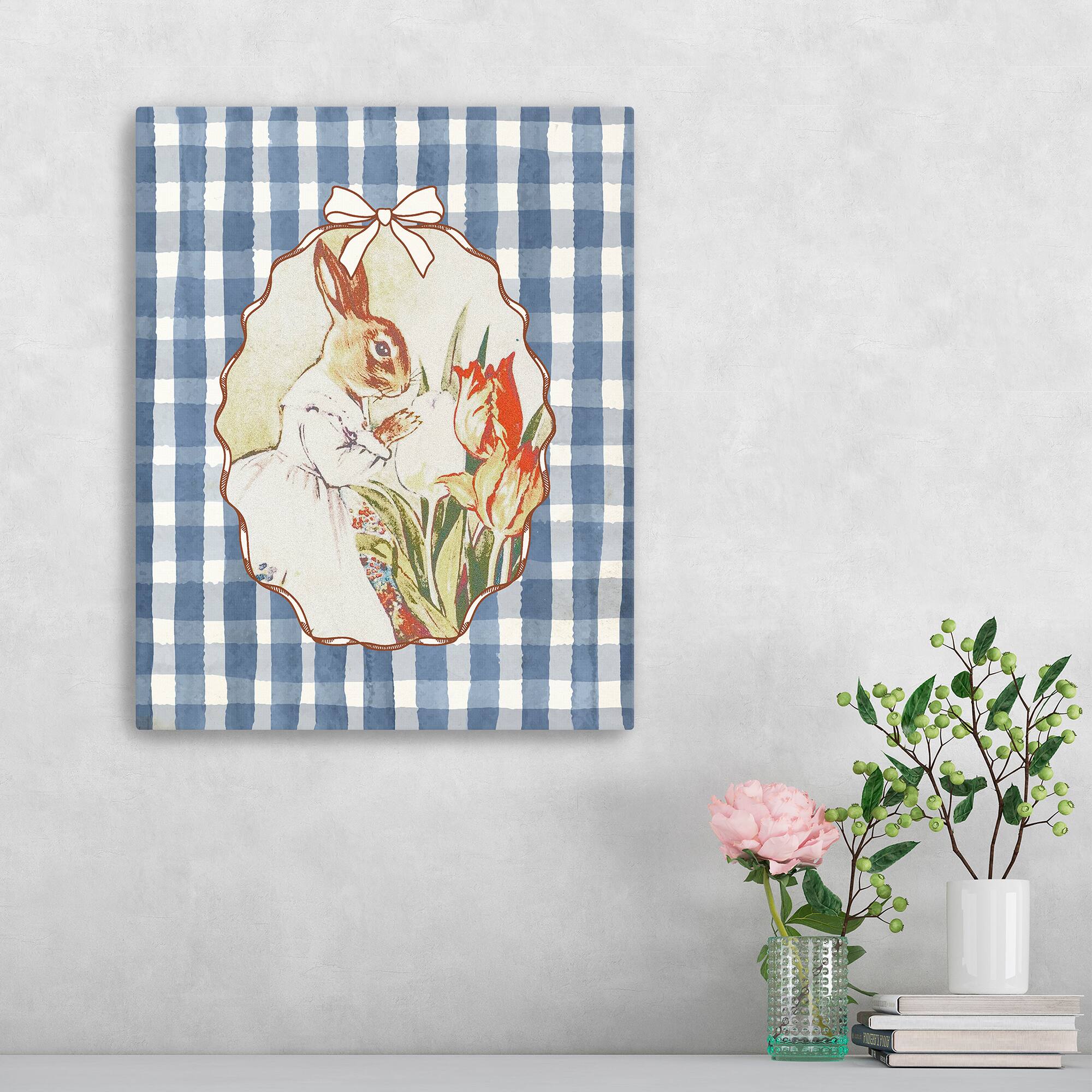 Lumaprints Lady Bunny and Her Tulips Canvas Giclée Art
